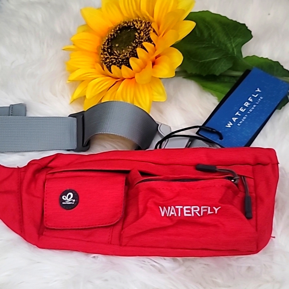 Waterfly Unisex Red  Nylon Fanny Pack